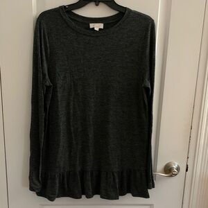 LOFT Charcoal Long Sleeve Top